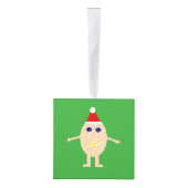 おもしろいクリスマス卵カスタムオーナメント キューブオーナメント (右)