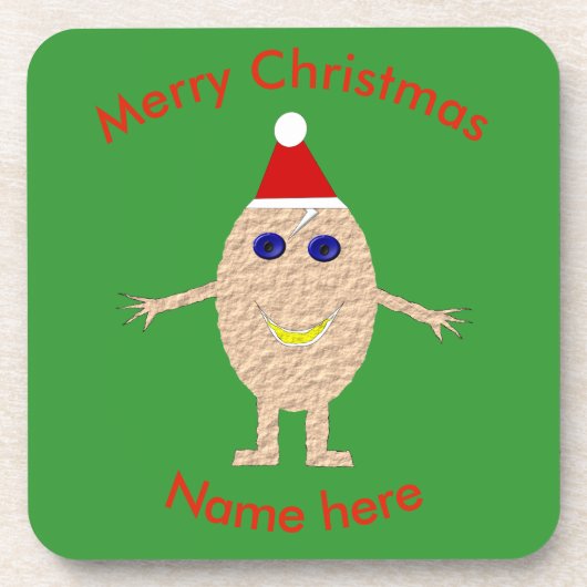 おもしろいクリスマス卵カスタムコースター コースター (正面)