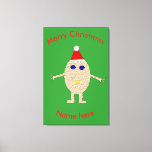 おもしろいクリスマス卵カスタムプリント キャンバスプリント (正面)