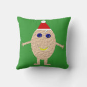 おもしろいクリスマス卵カスタム枕 クッション (裏面)