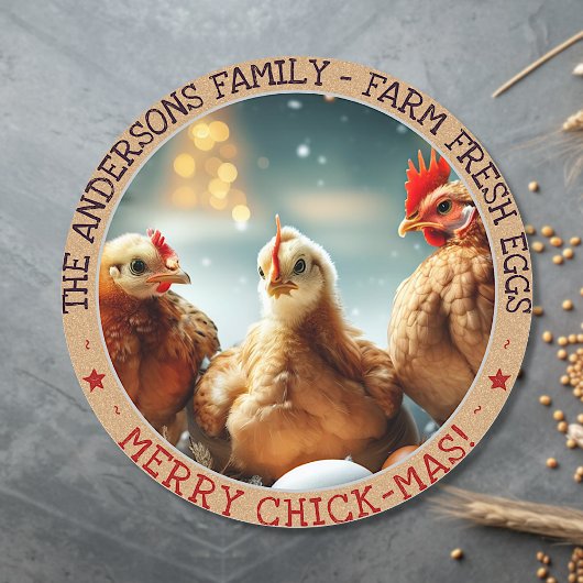 おもしろいクリスマス卵カートンのラベルかわいいおもしろいの雛 ラウンドシール