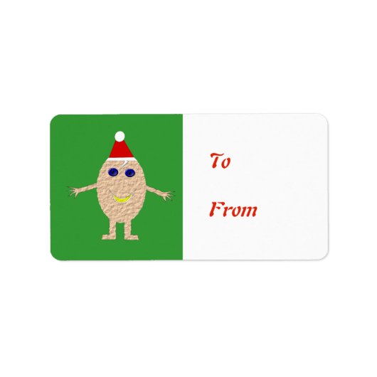 おもしろいクリスマス卵プレゼントラベルラベル ラベル (正面)