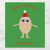 おもしろいクリスマス卵ボトルラベル ワインラベル (シングルラベル)
