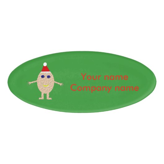 おもしろいクリスマス卵名前をカスタムするラベル 名札 (正面)