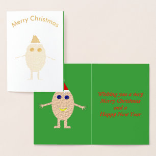 おもしろいクリスマス卵箔カード 箔カード