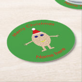 おもしろいクリスマス卵紙コースター ラウンドペーパーコースター (アングル)