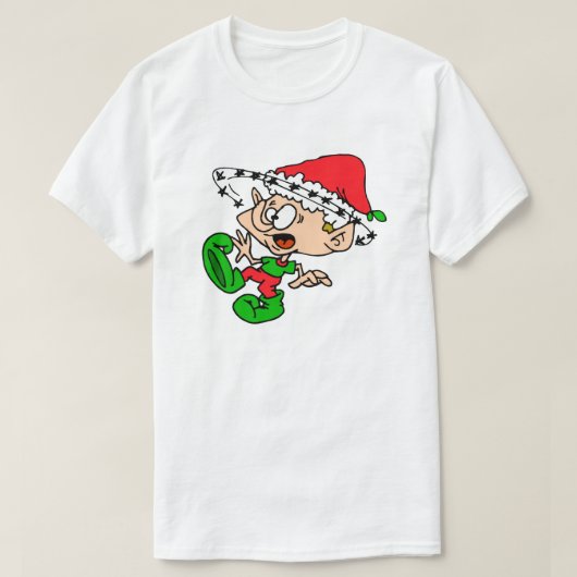 おもしろいクリスマス圧倒小妖精や小人休日クリスマスユーモア Tシャツ (デザイン正面)