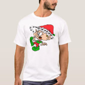 おもしろいクリスマス圧倒小妖精や小人休日クリスマスユーモア Tシャツ (正面)