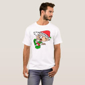おもしろいクリスマス圧倒小妖精や小人休日クリスマスユーモア Tシャツ (正面フル)
