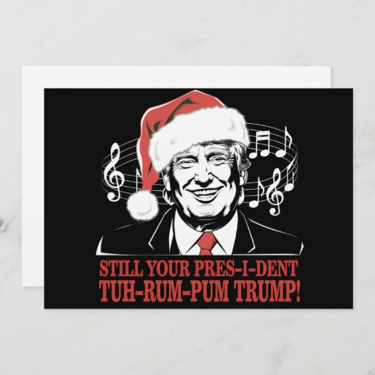 おもしろいクリスマス大統領トランプパジャマ ダサいXmas シーズンカード (正面/裏面)