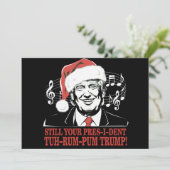 おもしろいクリスマス大統領トランプパジャマ ダサいXmas シーズンカード (スタンド正面)
