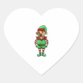 おもしろいクリスマス小妖精や小人イエロー・ラブラドール・レトリーバードッグイエローラブラドール ハートシール (正面)