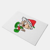 おもしろいクリスマス小妖精や小人クリスマスホリデージョーク ドアマット (アングル)