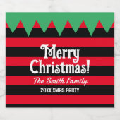 おもしろいクリスマス小妖精や小人デザインボトルラベル ビールラベル (シングルラベル)