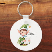 おもしろいクリスマス小妖精や小人バジェット破壊ホリデーユーモア キーホルダー (正面)