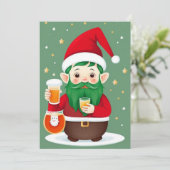おもしろいクリスマス小妖精や小人フラットホリデーカード シーズンカード (スタンド正面)