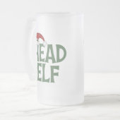 おもしろいクリスマス小妖精や小人曇りマグカップ フロストグラスビールジョッキ (正面左)
