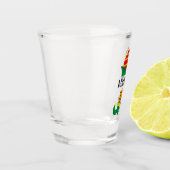 おもしろいクリスマス小妖精や小人漫画カスタム ショットグラス (左)