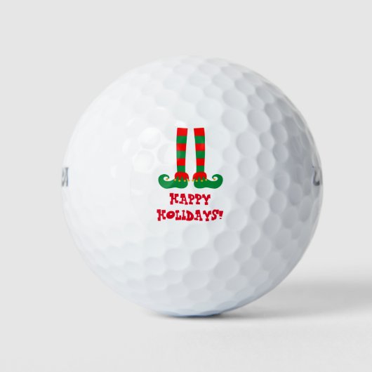 おもしろいクリスマス小妖精や小人足ホリデーゴルフボールギフト ゴルフボール (正面)