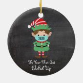 おもしろいクリスマス小妖精や小人2020得年 セラミックオーナメント (裏面)