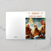 おもしろいクリスマス引用文かわいいおもしろいチックス写真 箔グリーティングカード (外側レイダウン)