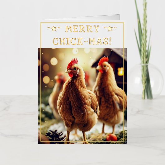 おもしろいクリスマス引用文かわいいおもしろいチックス写真 箔シーズンカード (正面)