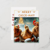 おもしろいクリスマス引用文かわいいおもしろいチックス写真 箔シーズンポストカード (正面/裏面)
