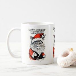 おもしろいクリスマス引用文かわいいサお洒落ンタ猫 コーヒーマグカップ