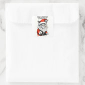 おもしろいクリスマス引用文かわいいサお洒落ンタ猫 スクエアシール (バッグ)