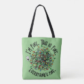 おもしろいクリスマス引用文もつれたライト私は素晴らし トートバッグ (裏面)