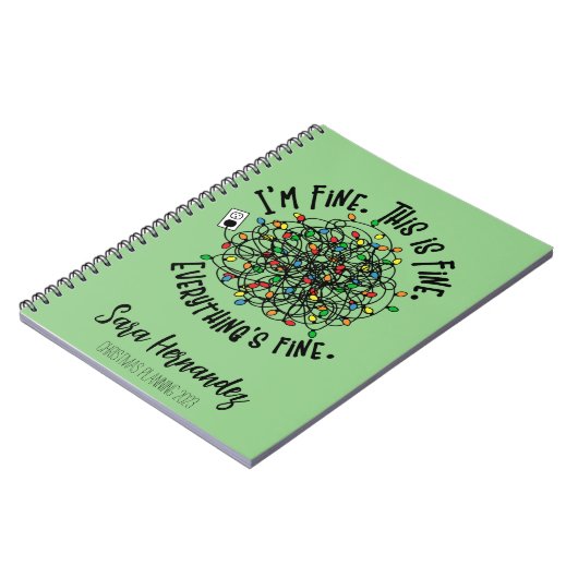 おもしろいクリスマス引用文もつれたライト私は素晴らし ノートブック (左側)