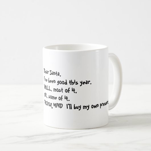 おもしろいクリスマス引用文親愛サンタモン コーヒーマグカップ (正面右)