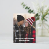 おもしろいクリスマス後期の家族の写真の遅い休日 ポストカード (スタンド正面)