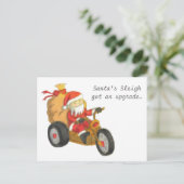 おもしろいクリスマス得のサンタのソリ シーズンポストカード (スタンド正面)