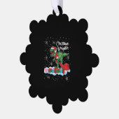 おもしろいクリスマス恐竜ラプターヴェロキラプター オーナメントカード (左)