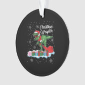 おもしろいクリスマス恐竜ラプターヴェロキラプター オーナメント (正面)