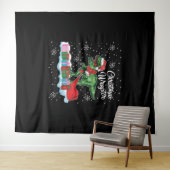 おもしろいクリスマス恐竜ラプターヴェロキラプター タペストリー (インサイチュ(横))