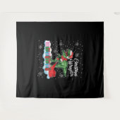 おもしろいクリスマス恐竜ラプターヴェロキラプター タペストリー (正面(横))