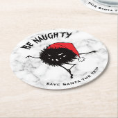 おもしろいクリスマス悪キャラクターベいけなス ラウンドペーパーコースター (アングル)