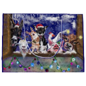 おもしろいクリスマス抱き枕ハッピーファームアニマルパーティー ラージペーパーバッグ (裏面)