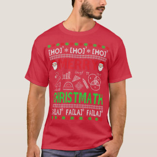 おもしろいクリスマス数学先生醜いクリスマス数学 Tシャツ