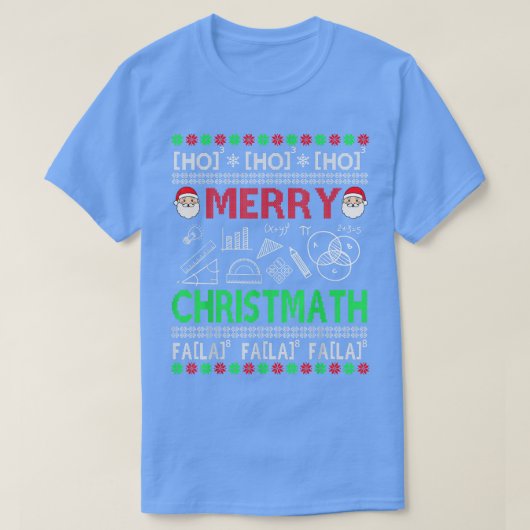 おもしろいクリスマス数学先生醜いクリスマス数学 Tシャツ (デザイン正面)