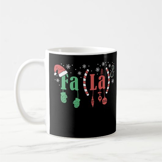 おもしろいクリスマス数学先生Fa La8方程式Fa L コーヒーマグカップ (左)