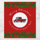 おもしろいクリスマス整備士自動修復ワインラベル ワインラベル (シングルラベル)