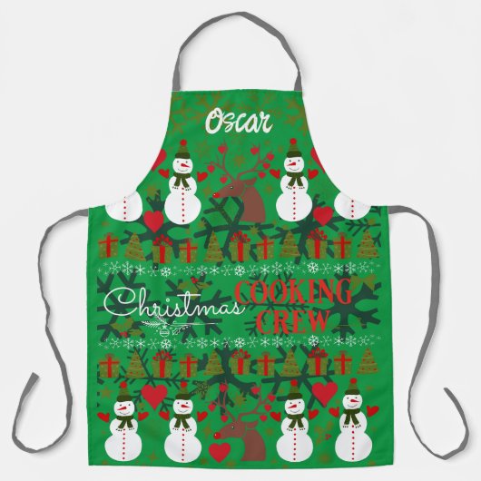 おもしろいクリスマス料理クルー編集可能 エプロン (正面)