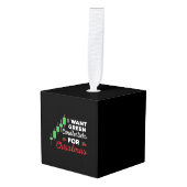 おもしろいクリスマス株式市場 キューブオーナメント (正面アングル)