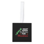 おもしろいクリスマス株式市場 キューブオーナメント (正面)