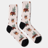 おもしろいクリスマス格言とツリーパターン付き車 ソックス (右)