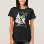 おもしろいクリスマス格言とトナカイ Tシャツ<br><div class="desc">すべての服装と移動する場所なし…おもしろいクリスマスTシャツ – 2020用に設計 – コロナウイルス検疫の年が、任意の年のために編集可能。このデザインは格言とクリスマスの木とタイポグラフィを持つ飾可愛いトナカイをカジュアル特徴とする。言葉おもしろいは読「すべて服を着て格言の場所に行く」。</div>