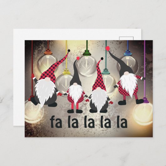 おもしろいクリスマス格言とライツファラララ シーズンポストカード (正面/裏面)